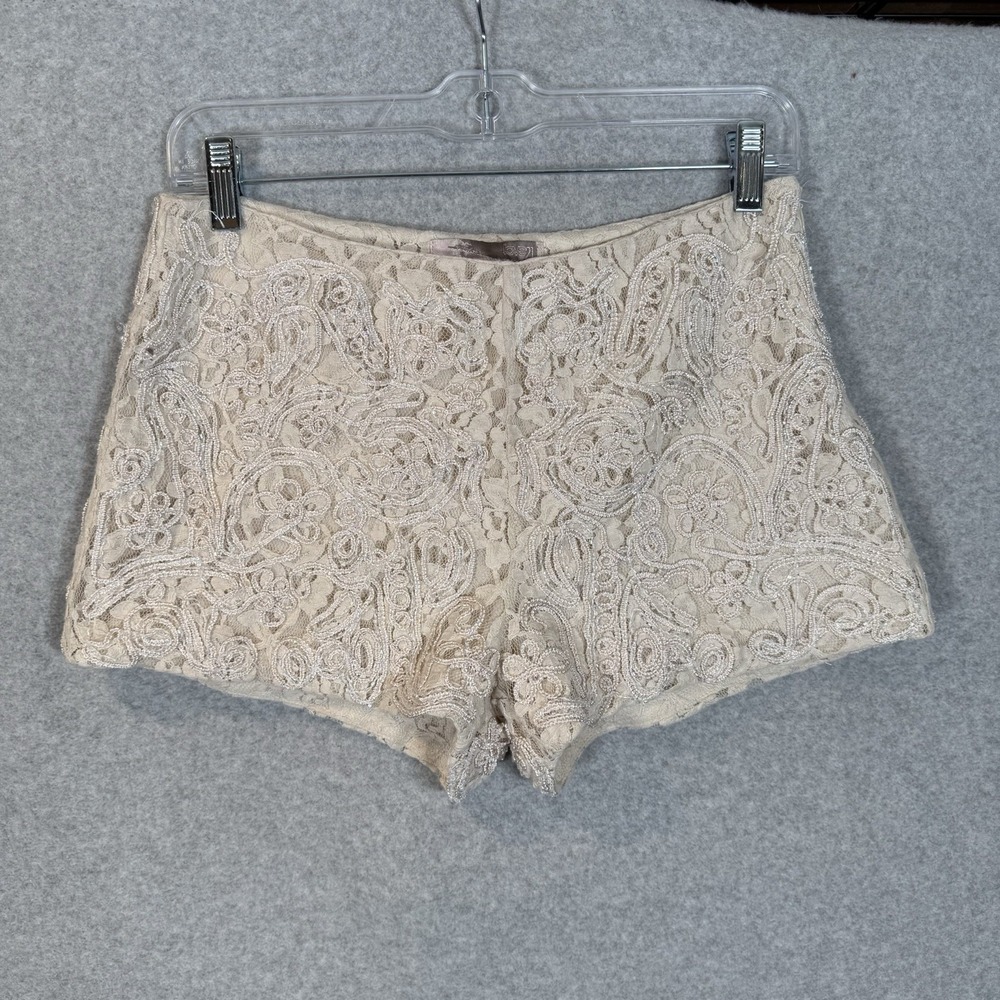 Forever 21 Beaded Micro Shorts Womens Small Y2K Ivory Lace
